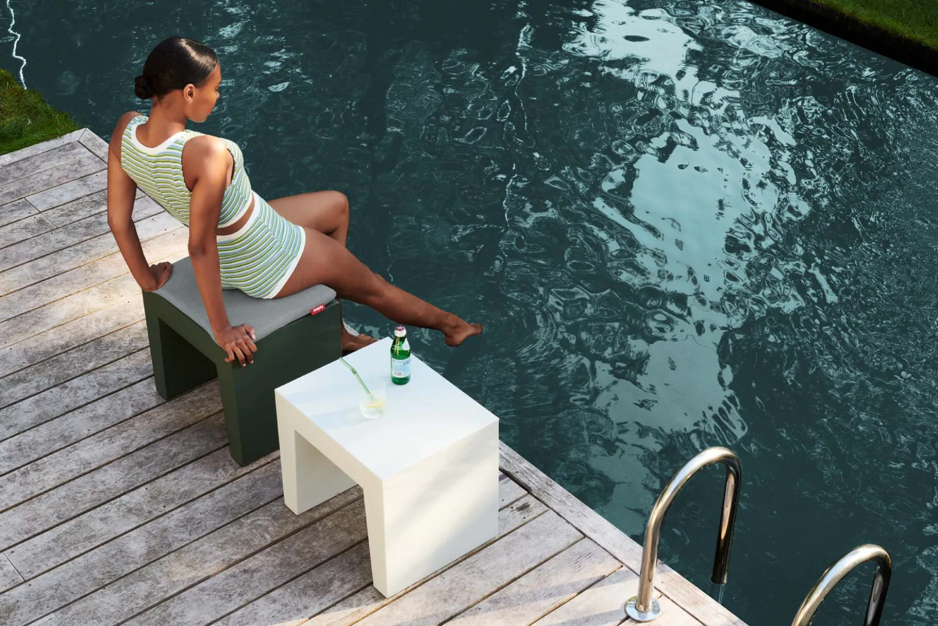 Concrete Seat Pillow Outdoor-Kissen, grau, 49x39x3 cm