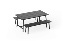 Fred's Bench Gartenbank, schwarz, 160x40x46.5 cm