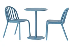 Fred's Bistreau Kleiner runder Gartentisch, blau, 60x60x76 cm