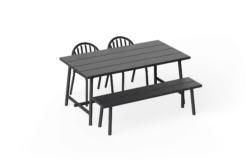 Fred's Medium Table Gartentisch, schwarz, 170x90x76 cm