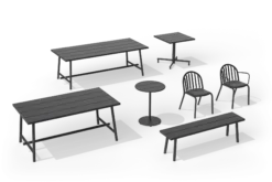 Fred's Medium Table Gartentisch, schwarz, 170x90x76 cm