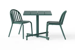 Fred's Square Bistreau Kleiner quadratischer Gartentisch, grün, 80x80x76 cm
