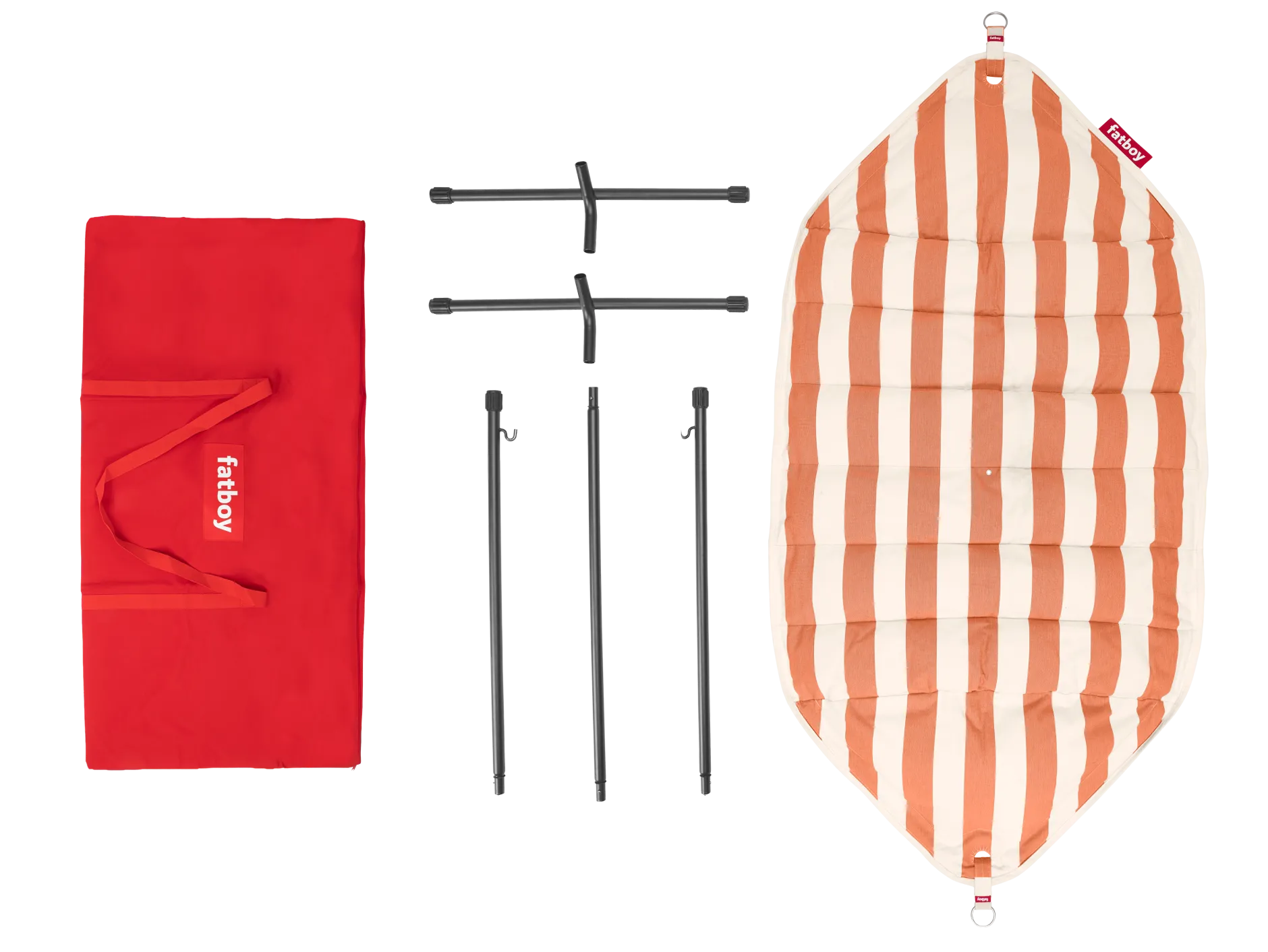Headdemock Superb Stripe Orange Creme Hängematte mit Gestell, 270x138x110 cm