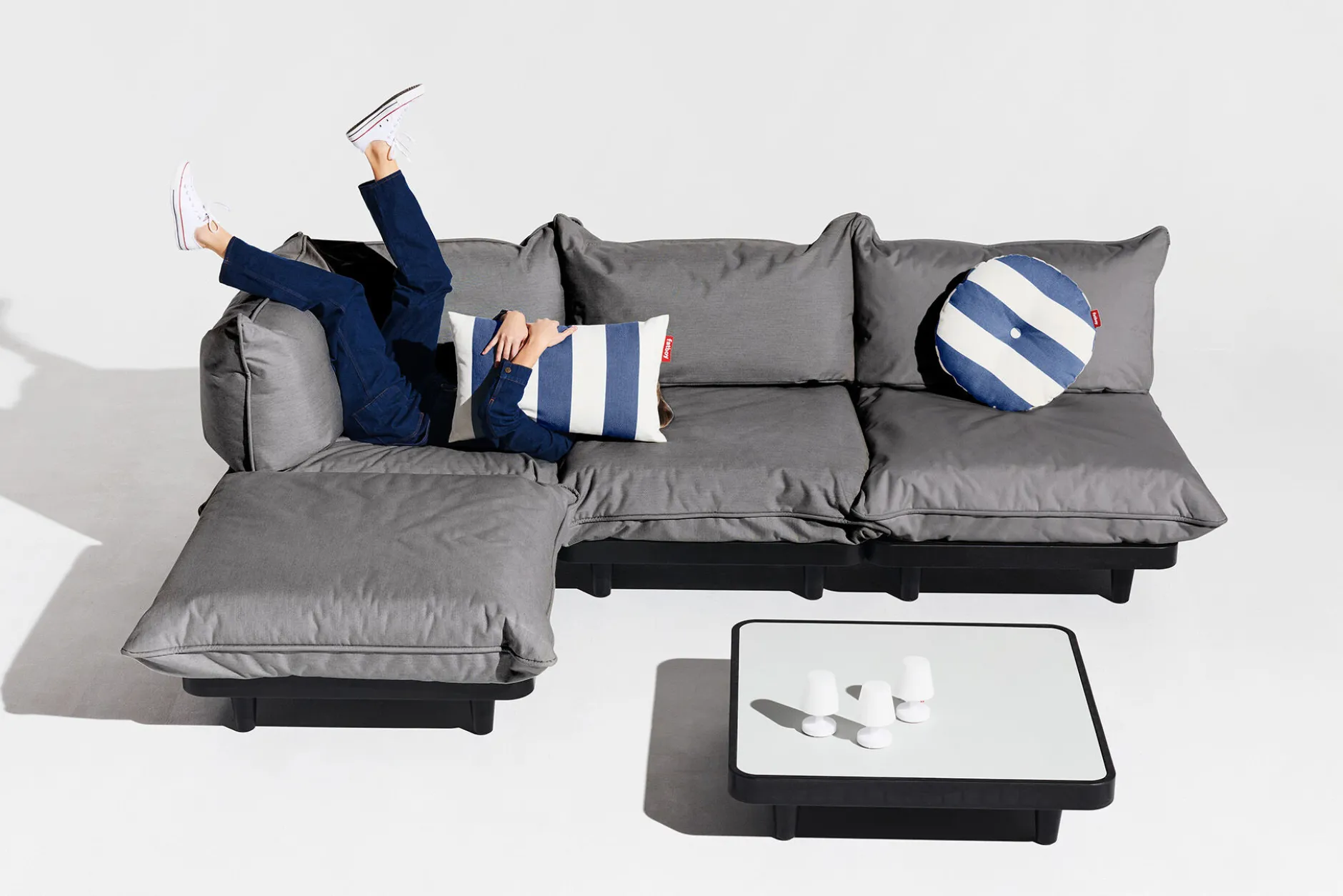 Paletti Lounge Sofa Modulares Outdoor-Loungesofa, 190x100x90 cm
