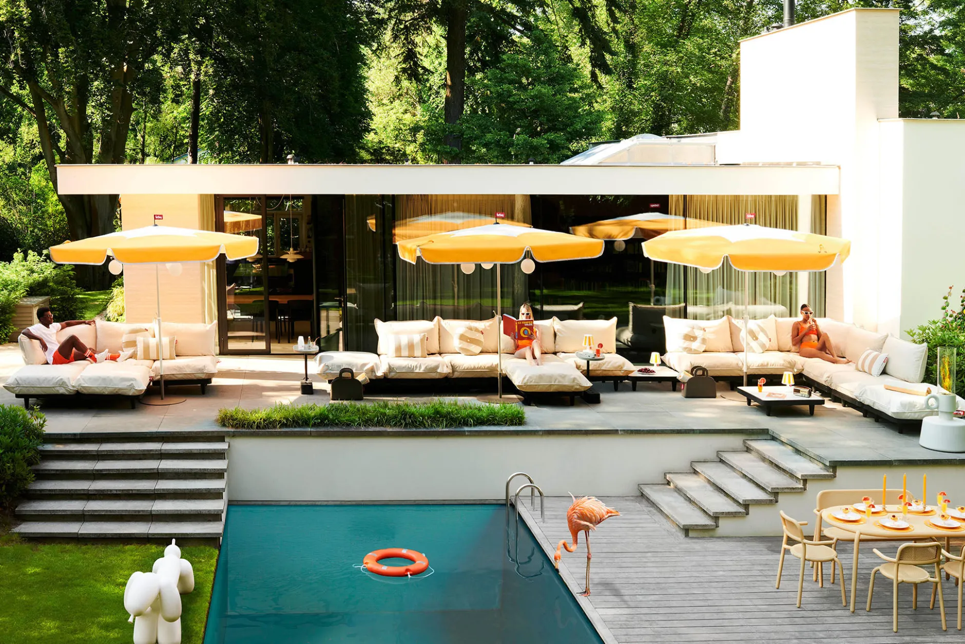 Paletti Lounge Sofa Modulares Outdoor-Loungesofa, 190x100x90 cm