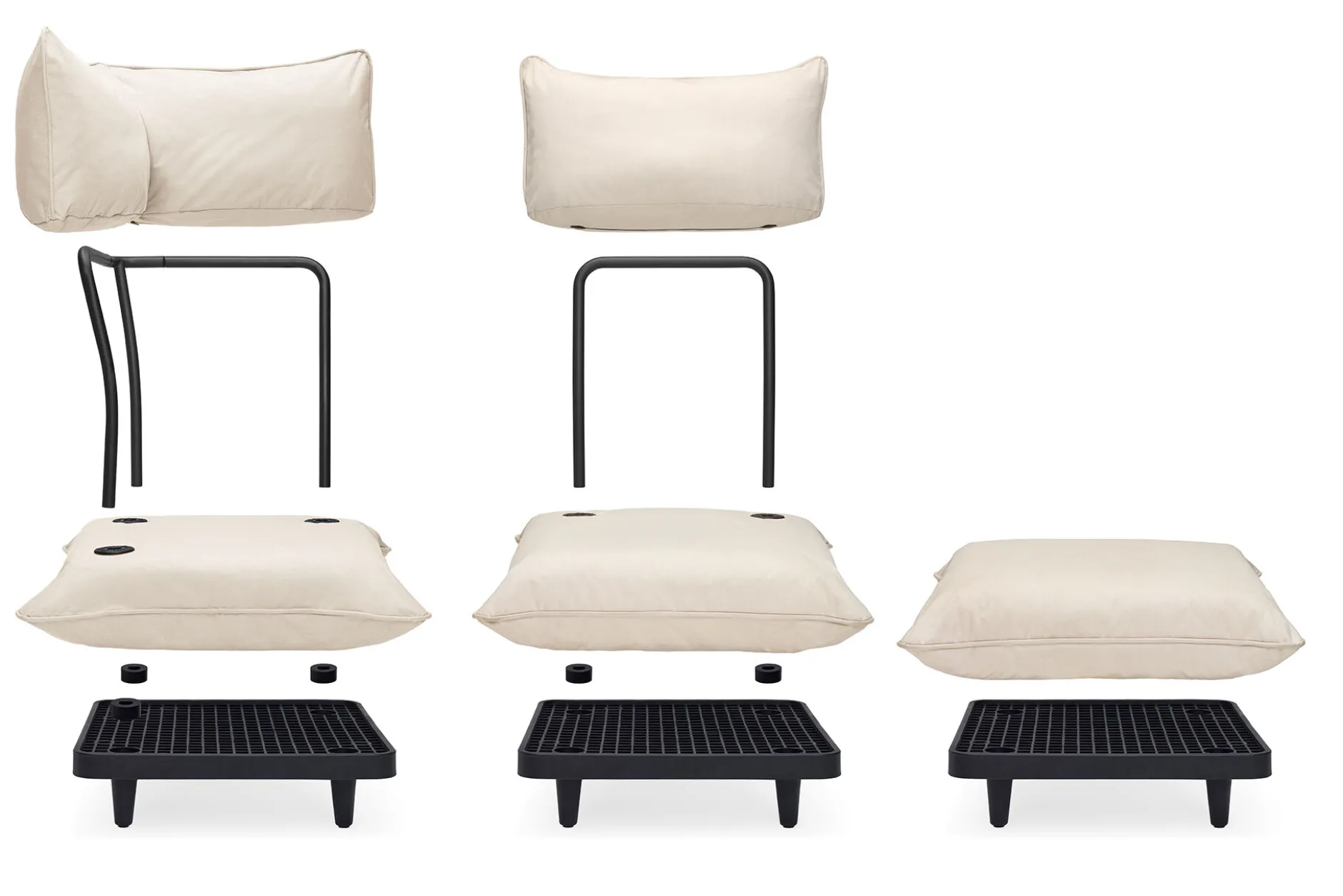 Paletti Lounge Sofa Modulares Outdoor-Loungesofa, 190x100x90 cm