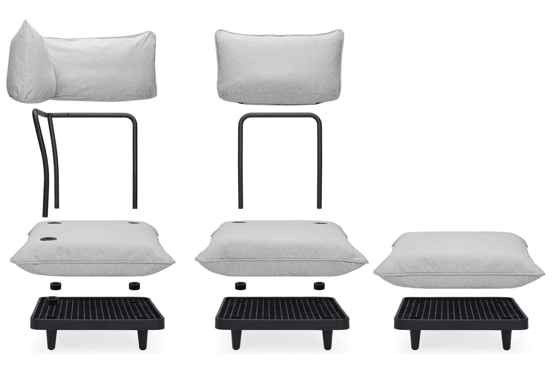 Paletti Seat Modularer Lounge-Sessel, grau, 100x100x90 cm