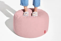 Point Large Sherpa Großer Indoor-Pouf, rosa, 70x70x40 cm