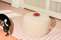 Point Large Sherpa Großer Indoor-Pouf, beige, 70x70x40 cm