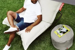 Point Outdoor Outdoor-Pouf, grau, 50x50x35 cm