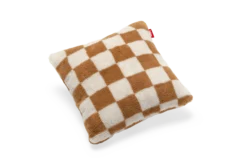 Square Pillow Teddy Kissen aus superweichem Teddy-Stoff, braun, 50x50 cm