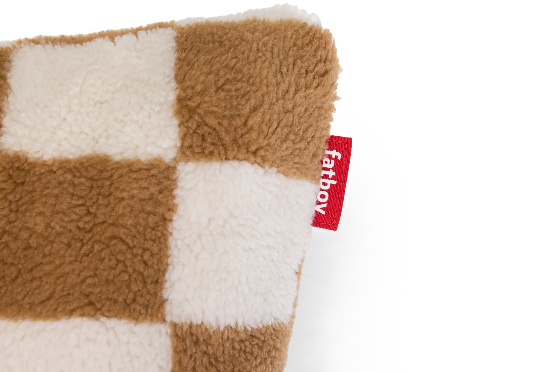 Square Pillow Teddy Kissen aus superweichem Teddy-Stoff, braun, 50x50 cm