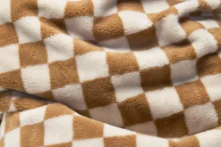Square Pillow Teddy Kissen aus superweichem Teddy-Stoff, braun, 50x50 cm