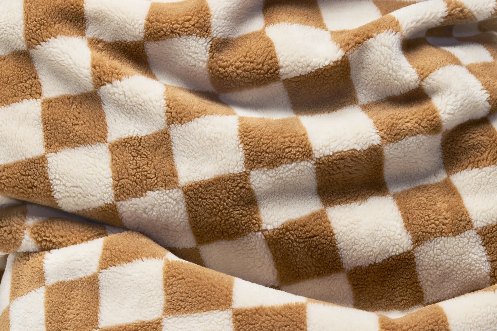 Square Pillow Teddy Kissen aus superweichem Teddy-Stoff, braun, 50x50 cm