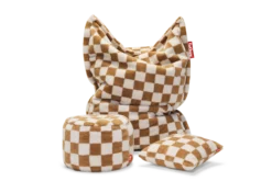 Square Pillow Teddy Kissen aus superweichem Teddy-Stoff, braun, 50x50 cm