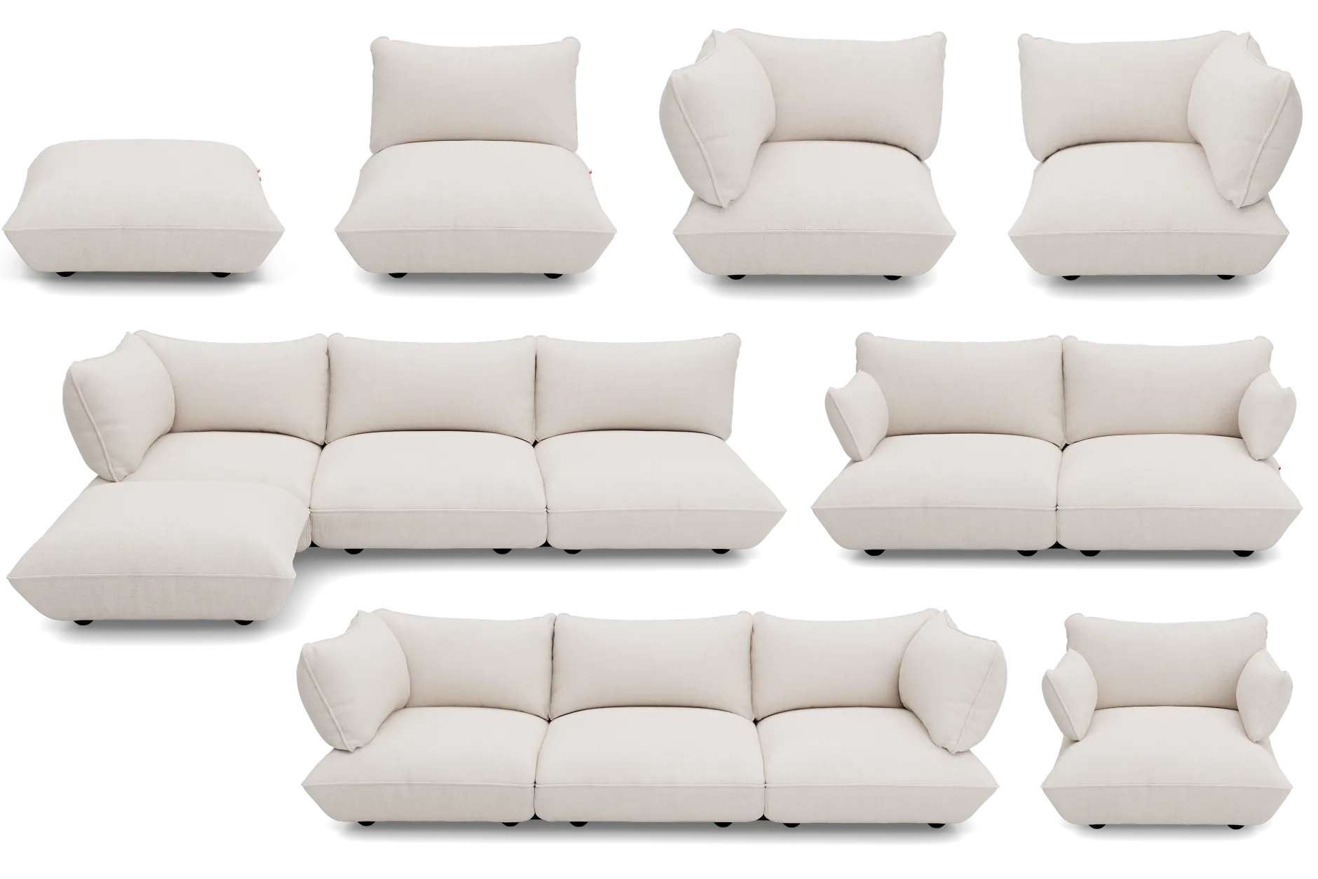 Sumo Corner Seat Boucle Corner Seat, beige, 108x108x90 cm