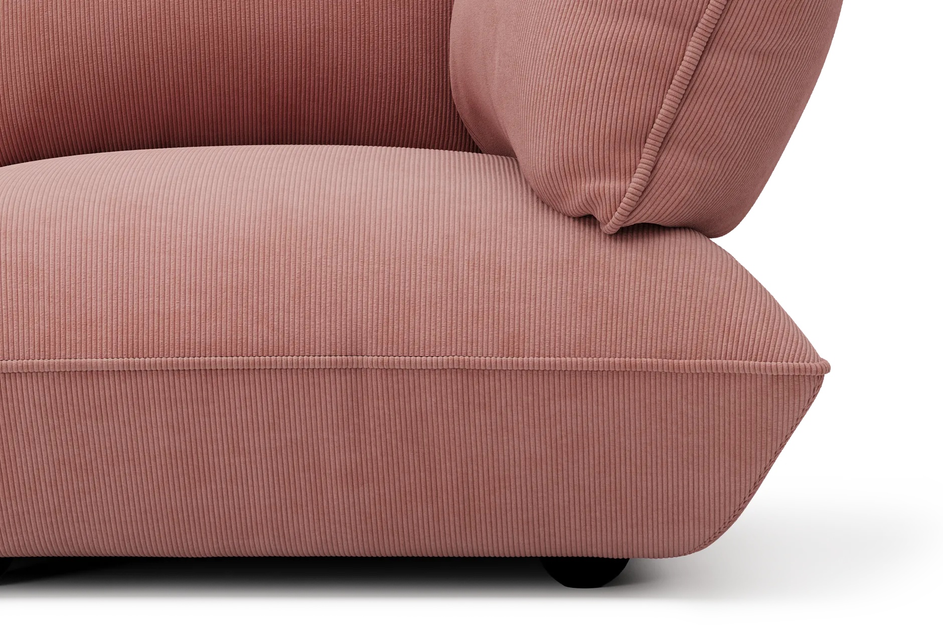 Sumo Corner Seat Right Cord Corner Seat, rosa, 108x108x90 cm
