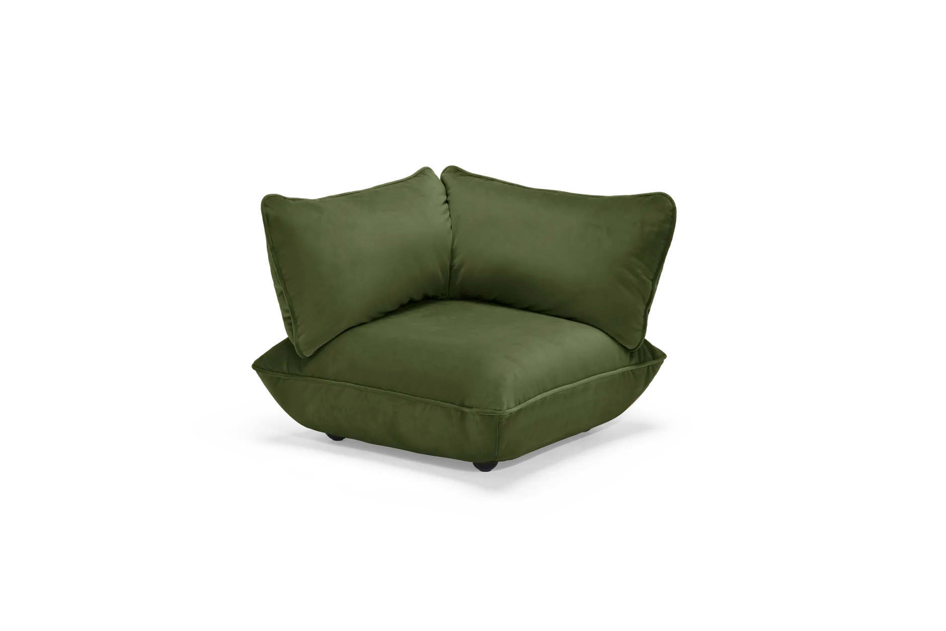 Sumo Corner Seat Velvet Corner Seat, grün, 108x108x90 cm