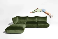 Sumo Corner Seat Velvet Corner Seat, grün, 108x108x90 cm