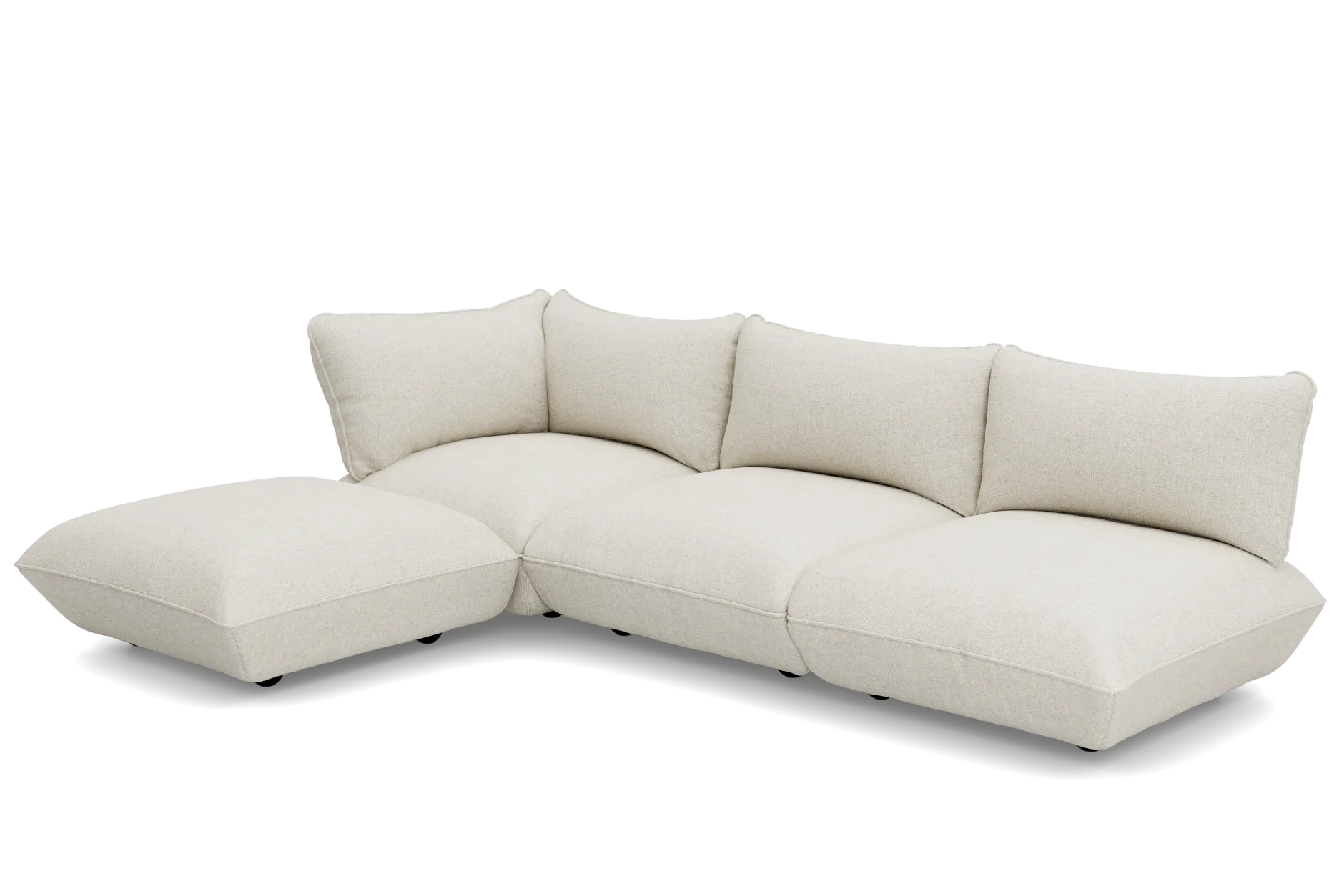 Sumo Corner Sofa Boucle Beige Modulares Indoor-Sofa, 301x108x90 cm
