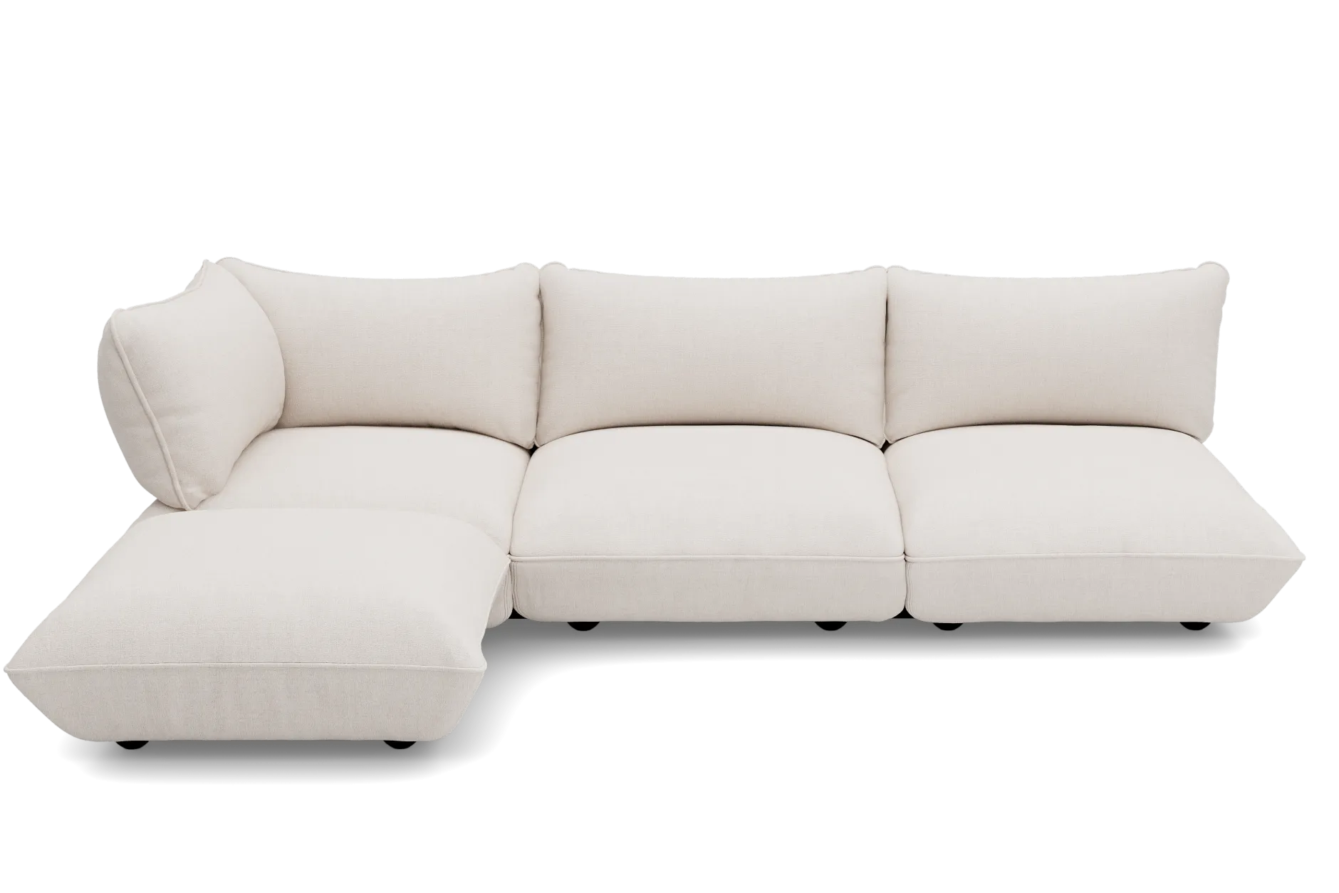 Sumo Corner Sofa Boucle Creme Modulares Indoor-Sofa, 301x108x90 cm