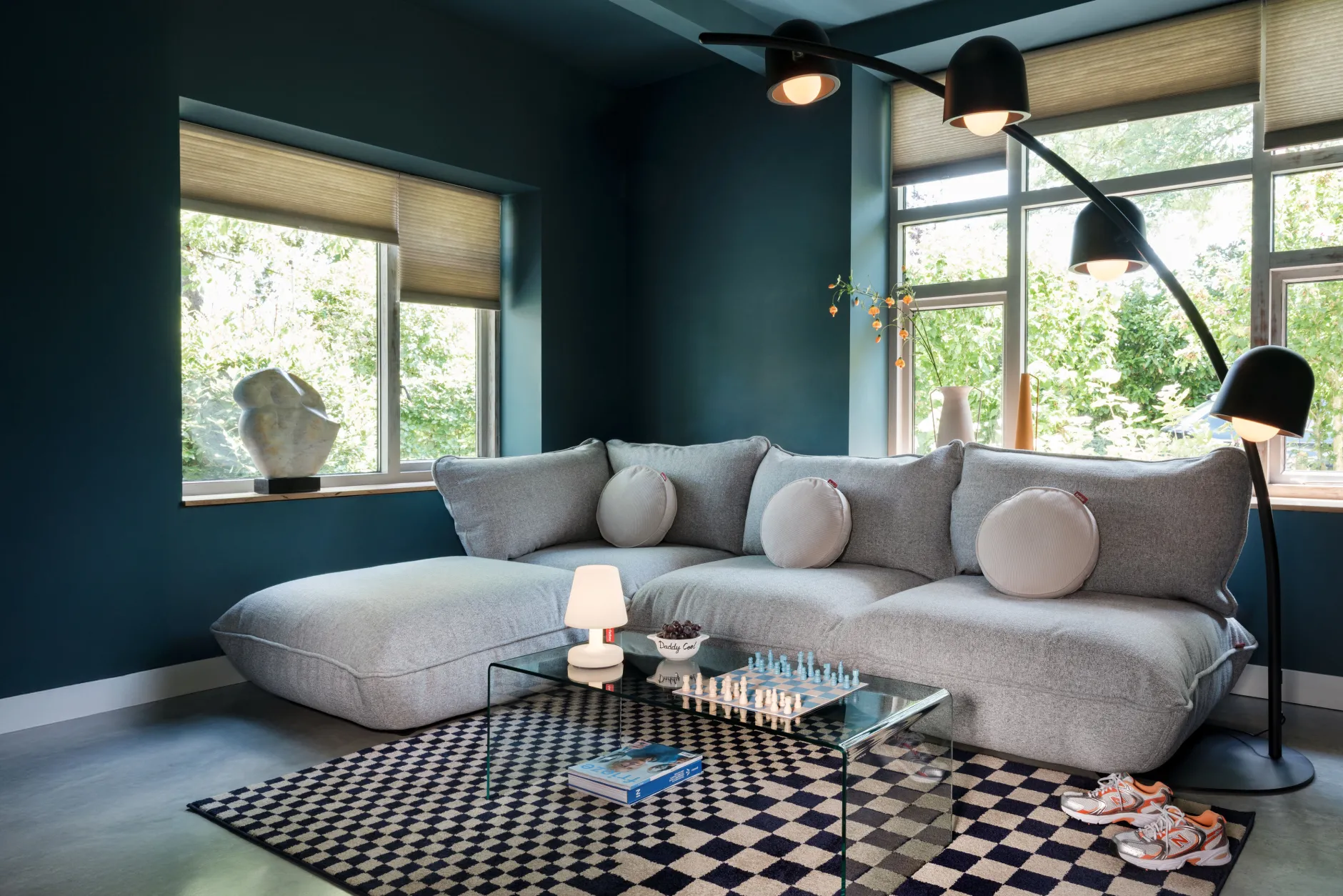 Sumo Corner Sofa Boucle Light Grey Melange Modulares Indoor-Sofa, 301x108x90 cm