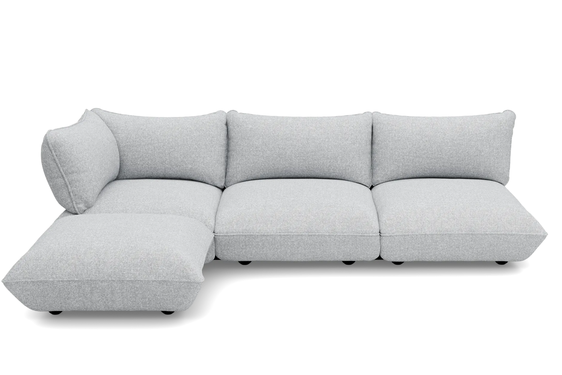 Sumo Corner Sofa Boucle Light Grey Melange Modulares Indoor-Sofa, 301x108x90 cm