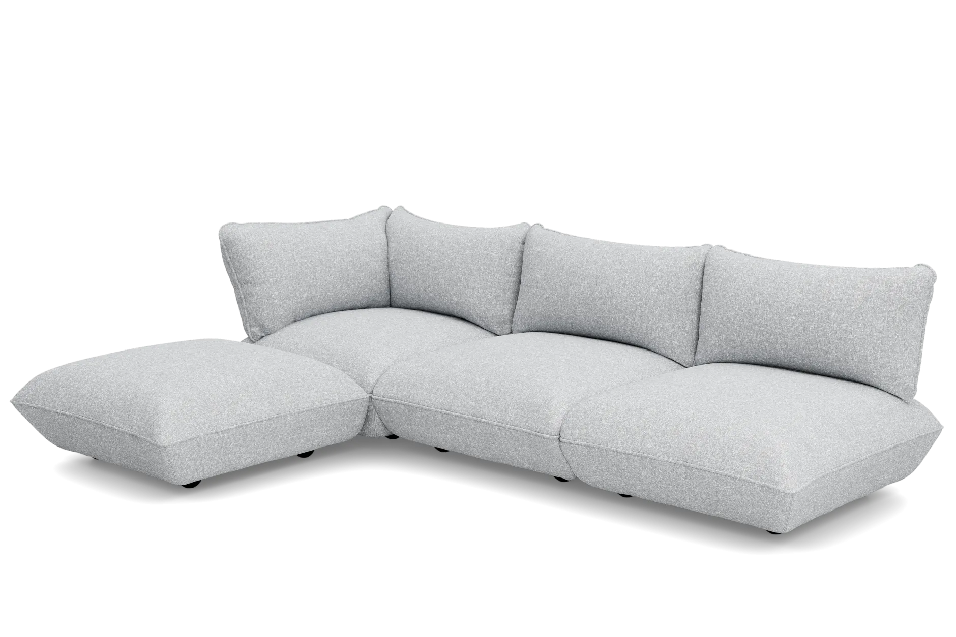 Sumo Corner Sofa Boucle Light Grey Melange Modulares Indoor-Sofa, 301x108x90 cm