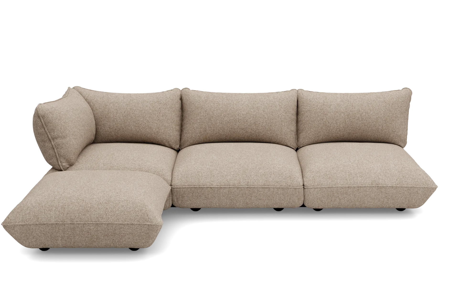 Sumo Corner Sofa Boucle Light Brown Melange Modulares Indoor-Sofa, 301x108x90 cm