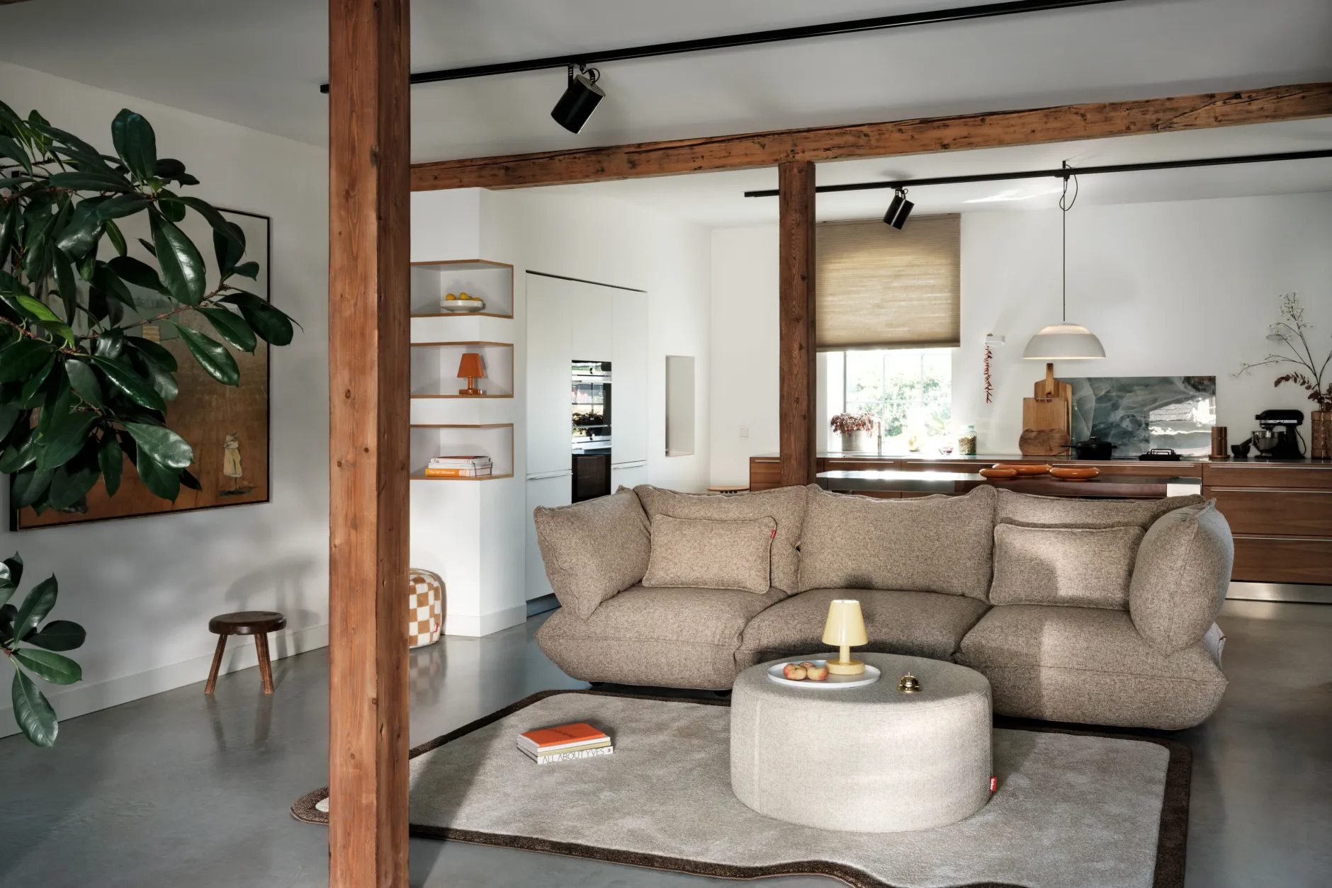 Sumo Corner Sofa Boucle Light Brown Melange Modulares Indoor-Sofa, 301x108x90 cm