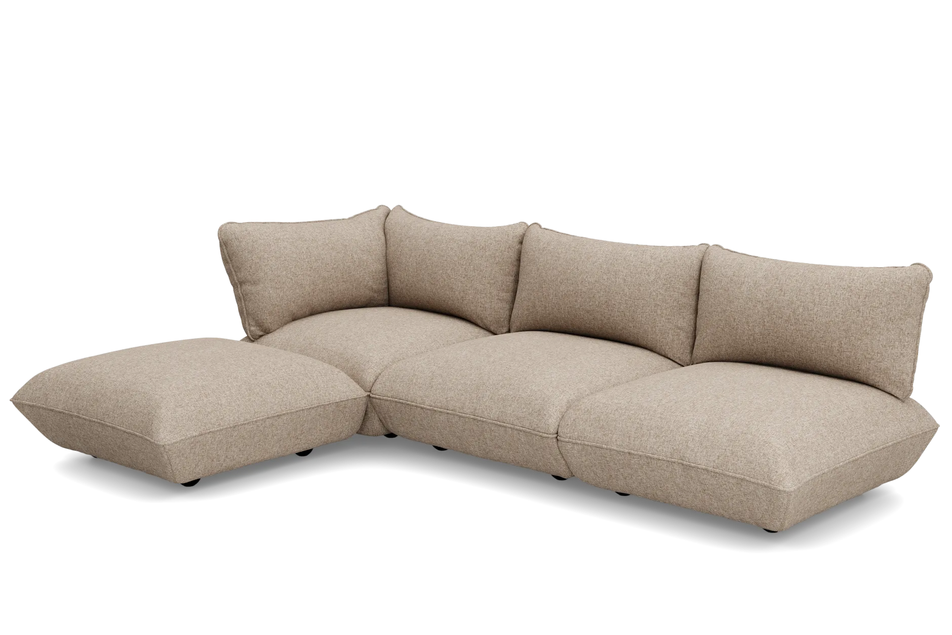 Sumo Corner Sofa Boucle Light Brown Melange Modulares Indoor-Sofa, 301x108x90 cm