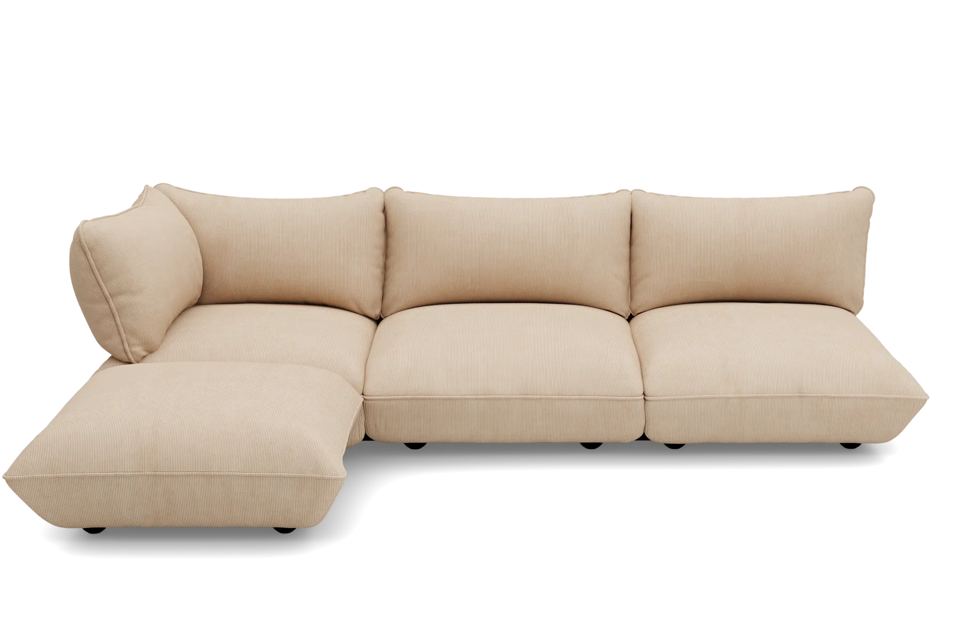 Sumo Corner Sofa Left Cord Beige Modulares Indoor-Sofa, 301x108x90 cm