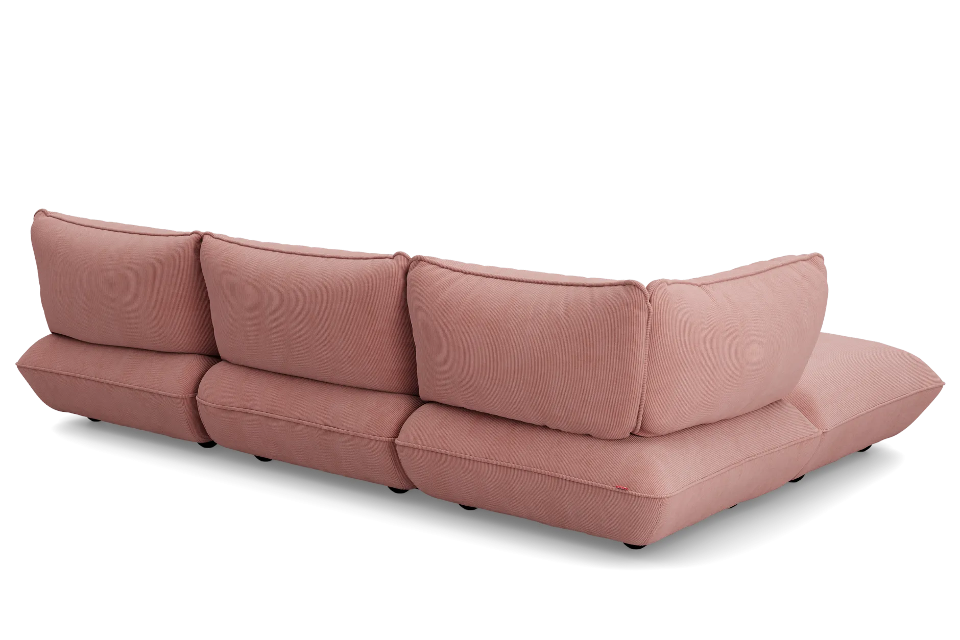 Sumo Corner Sofa Left Cord Soft Pink Modulares Indoor-Sofa, 301x108x90 cm