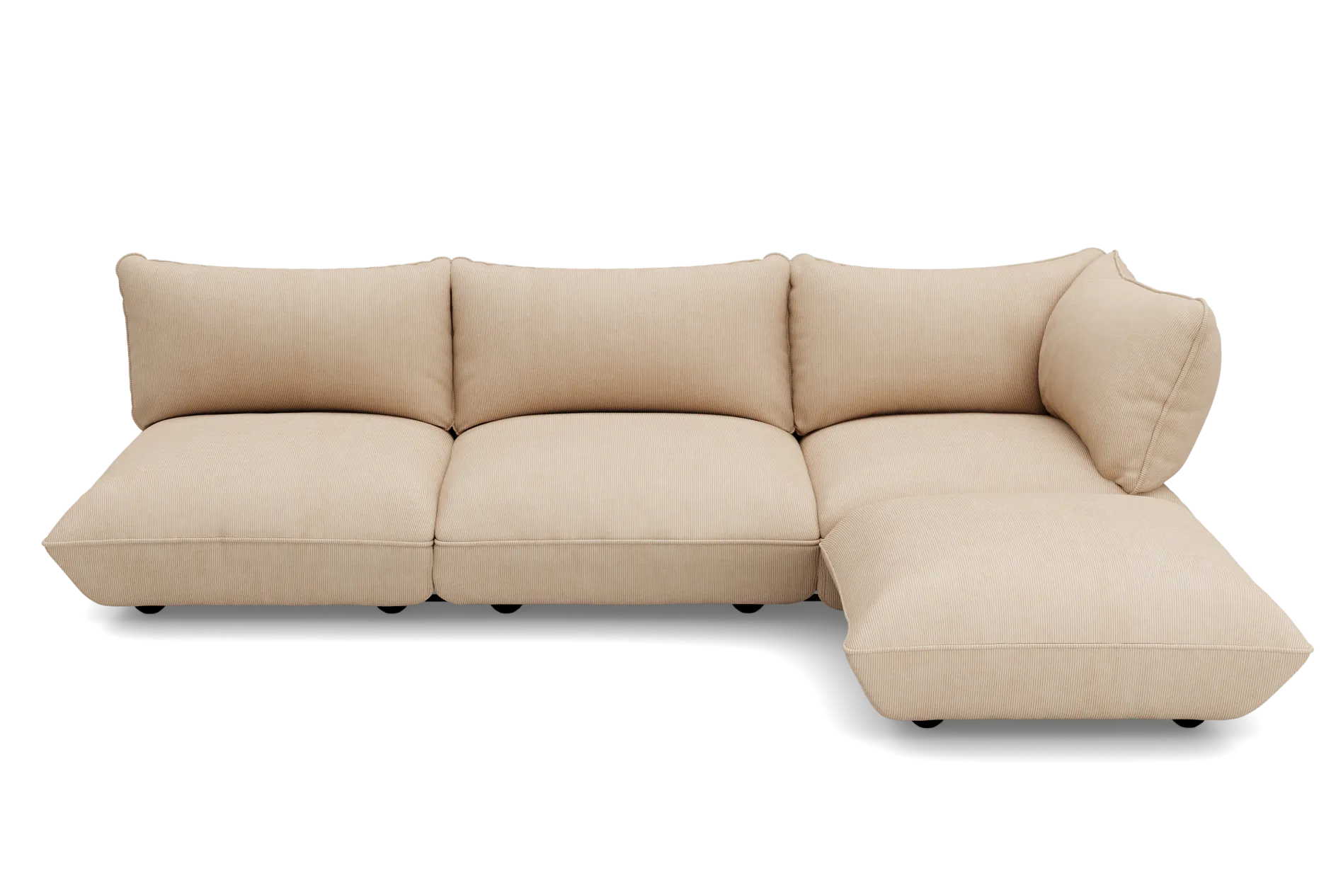 Sumo Corner Sofa Right Cord Beige Modulares Indoor-Sofa, 301x108x90 cm