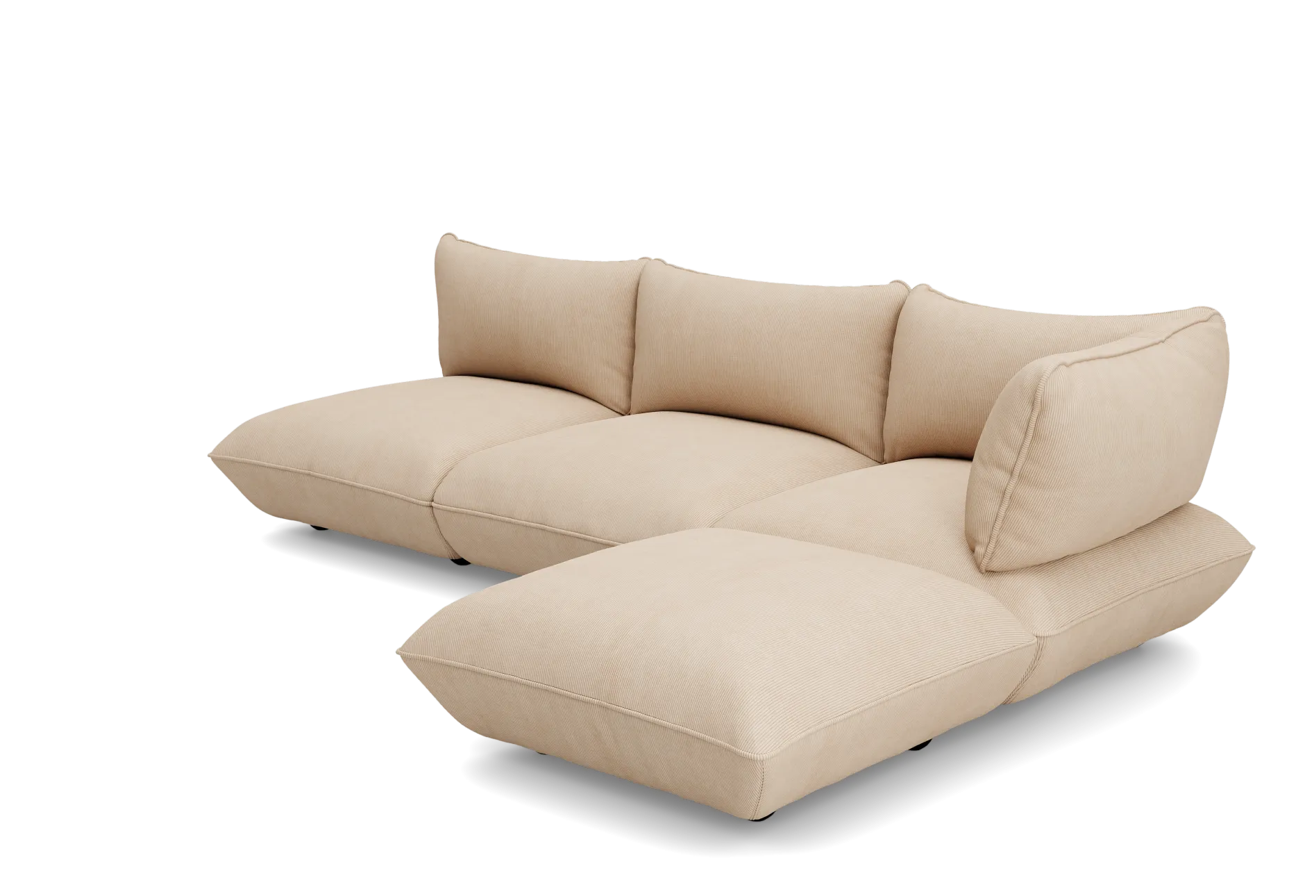 Sumo Corner Sofa Right Cord Beige Modulares Indoor-Sofa, 301x108x90 cm