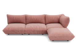 Sumo Corner Sofa Right Cord Soft Pink Modulares Indoor-Sofa, 301x108x90 cm