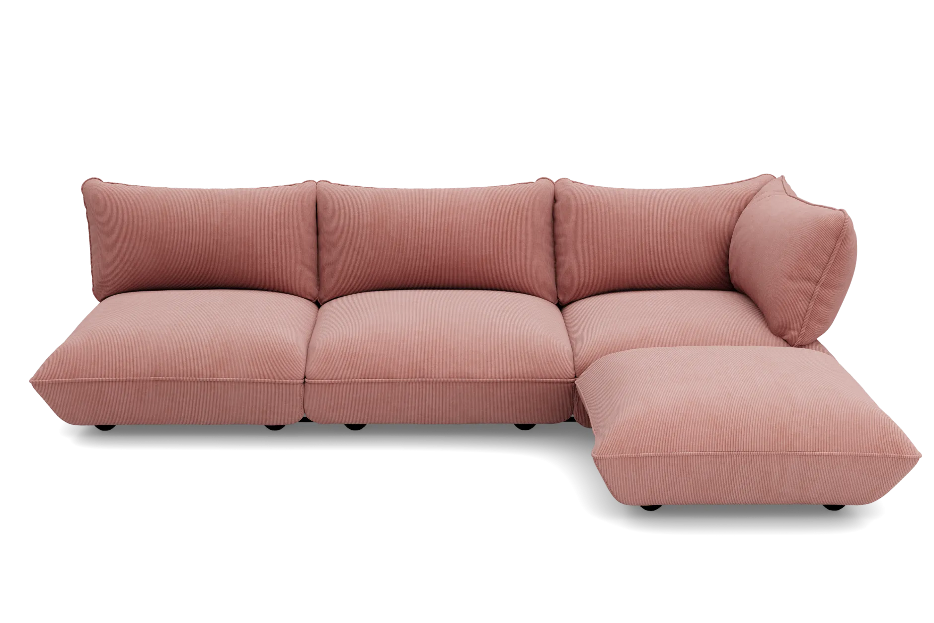 Sumo Corner Sofa Right Cord Soft Pink Modulares Indoor-Sofa, 301x108x90 cm