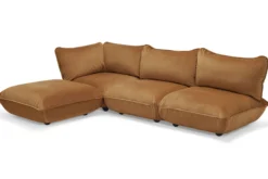 Sumo Corner Sofa Velvet Modulares Indoor-Sofa, 301x108x90 cm