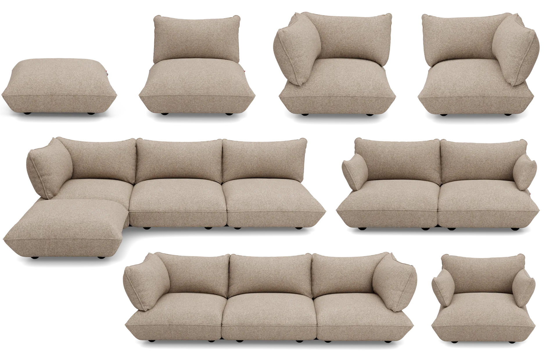 Sumo Hocker Boucle Hocker, braun, 108x108x44 cm