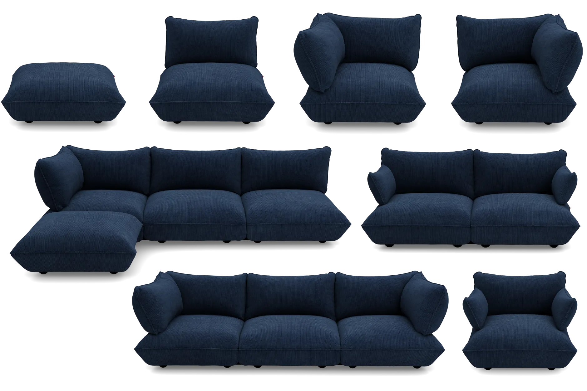 Sumo Seat Cord Seat, blau, 108x108x90 cm