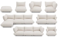 Sumo Sofa Grand Boucle Creme Modulares Indoor-Sofa, 301x108x90 cm