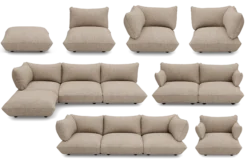 Sumo Sofa Grand Boucle Light Brown Melange Modulares Indoor-Sofa, 301x108x90 cm