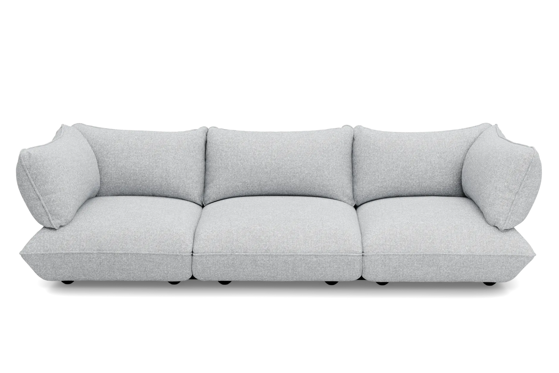Sumo Sofa Grand Boucle Light Grey Melange Modulares Indoor-Sofa, 301x108x90 cm