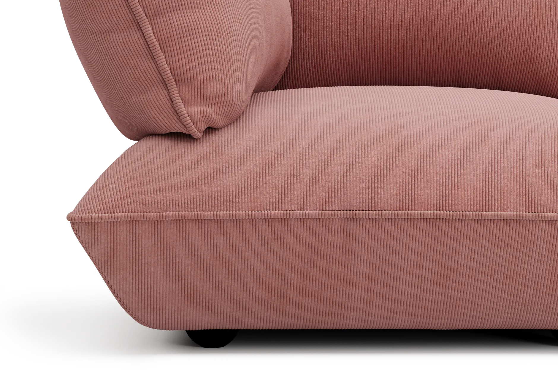 Sumo Sofa Grand Cord Soft Pink Modulares Indoor-Sofa, 301x108x90 cm