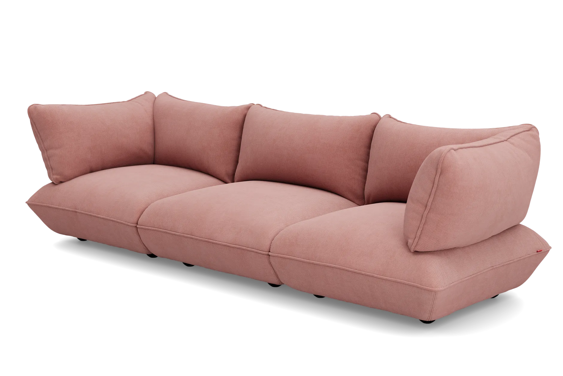 Sumo Sofa Grand Cord Soft Pink Modulares Indoor-Sofa, 301x108x90 cm
