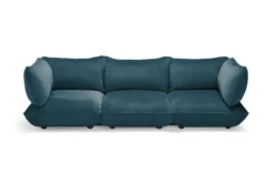 Sumo Sofa Grand Velvet Petrol Modulares Indoor-Sofa, 301x108x90 cm