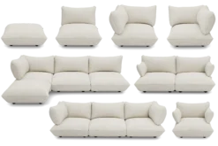 Sumo Sofa Medium Boucle Beige Modulares Indoor-Sofa, 210.5x108x90 cm