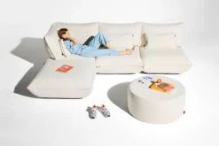 Sumo Sofa Medium Boucle Creme Modulares Indoor-Sofa, 210.5x108x90 cm