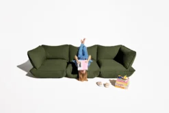 Sumo Sofa Medium Boucle Leaf Green Modulares Indoor-Sofa, 210.5x108x90 cm