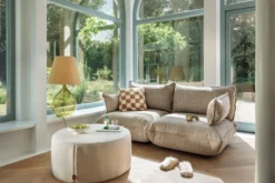 Sumo Sofa Medium Boucle Light Brown Melange Modulares Indoor-Sofa, 210.5x108x90 cm
